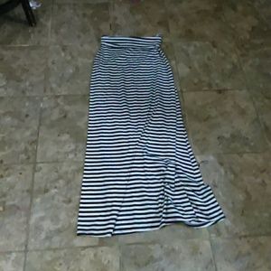 Black and white stripped long skirt